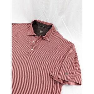 Vtg Nike Tiger Woods Collection Mens Large Golf Polo Shirt Red Brown Striped